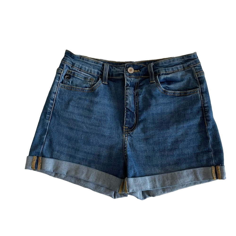 Kancan Denim Shorts Womens 28 Blue Mid Rise Cuffed Stretch Jean Shorts Casual